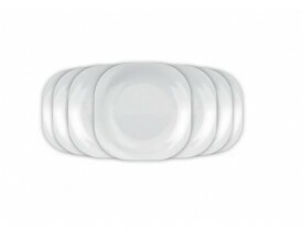 Pratos Sobremesa Nadir Vidro Branco Plaza Opaline 12 Peças
